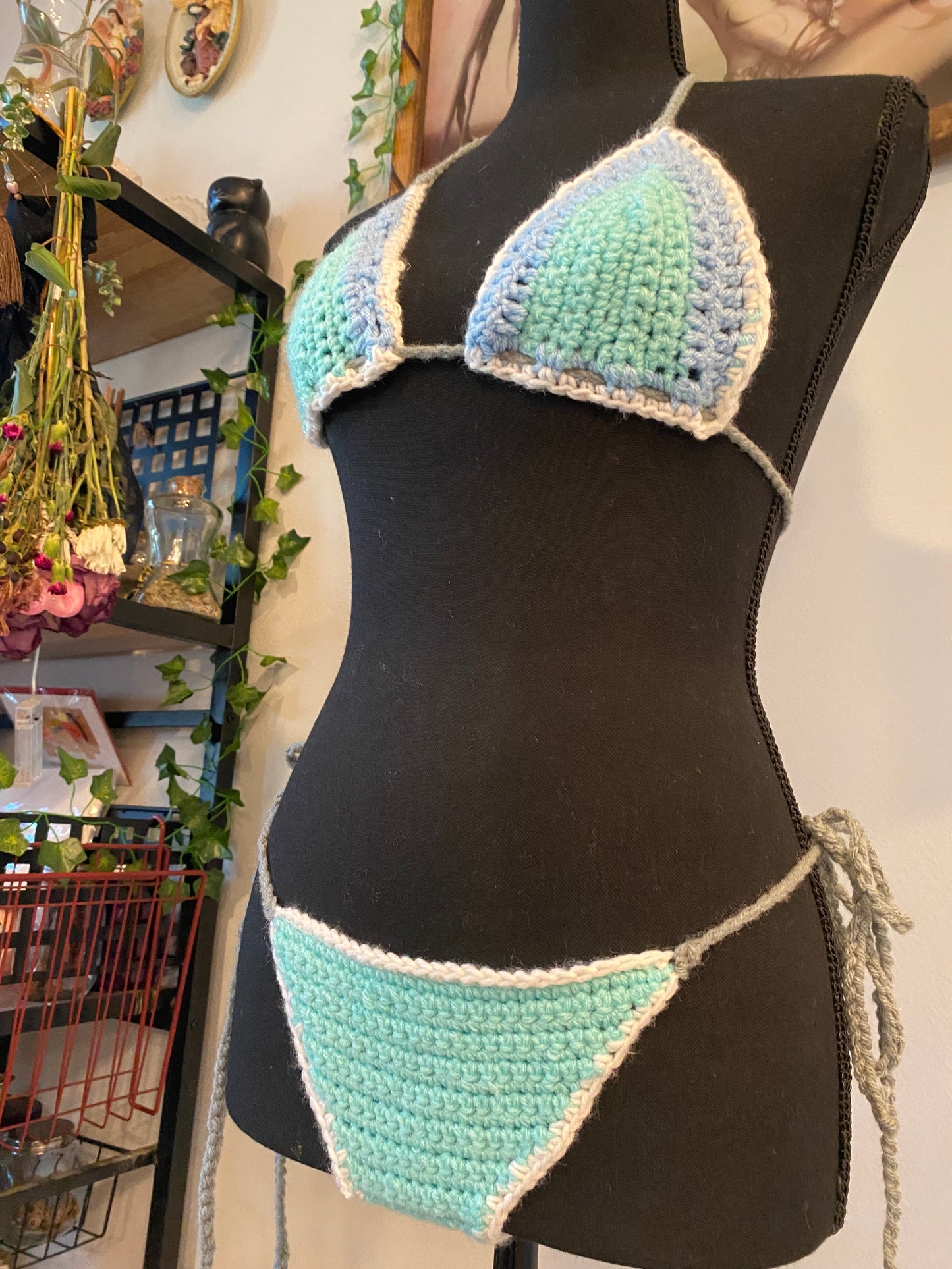 Mermaid Core 420 Crochet Duster and Thong Bikini